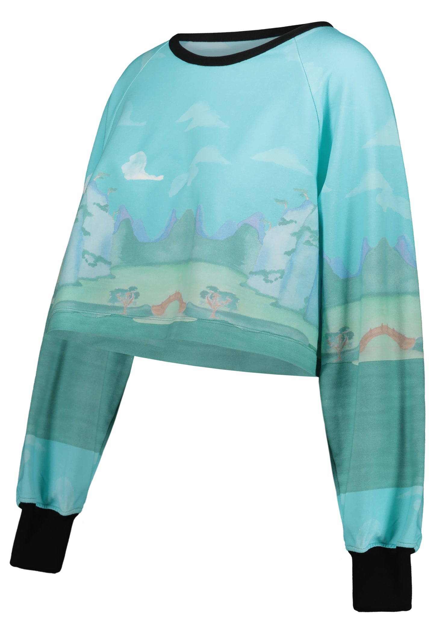 Crop sweatshirt Chinoiserie