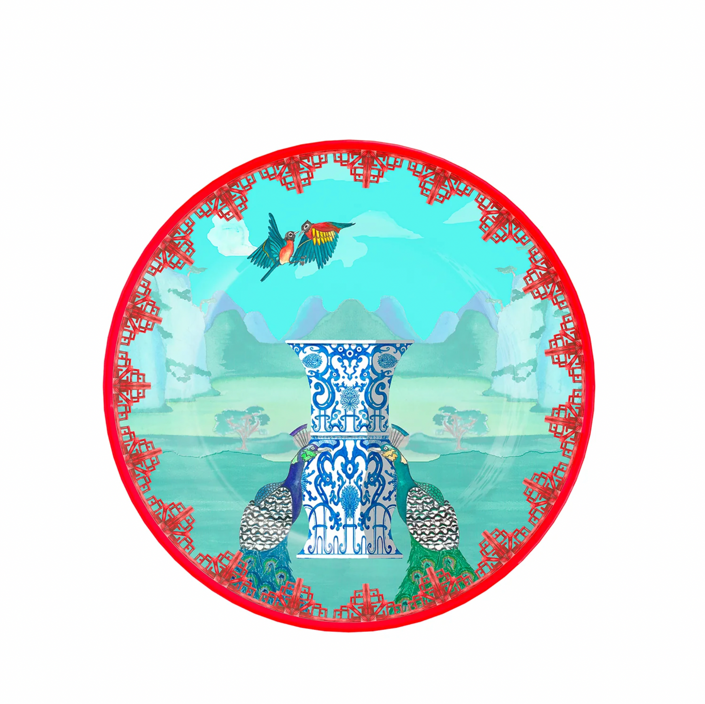 Melamine plate Peacock