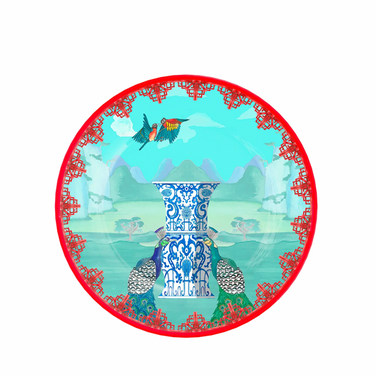 Melamine plate Peacock