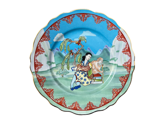 Plate Chinoiserie Monkey